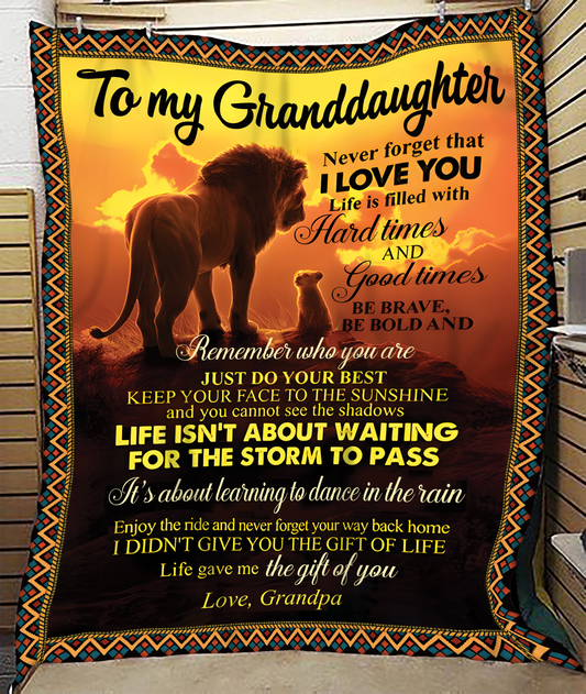 Special Gift For Your Granddaughter Blanket - From Grandpa (SKUB11-99)