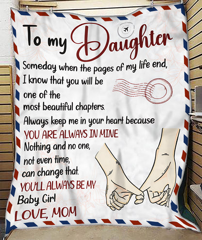 To My Daughter Blanket – Love Mom Letter Blanket – Meaningful Gift for Daughter – Birthday Christmas Gift (SKU2604-259)