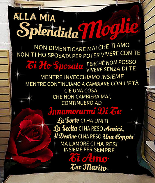 Coperta in Pile Regalo per Moglie da Marito – Idea Regalo Romantica Anniversario e Compleanno (SKU2605-367)