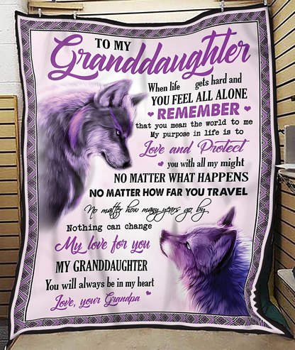 Special Gift For Your Granddaughter Blanket - From Grandpa (SKUB12-53)