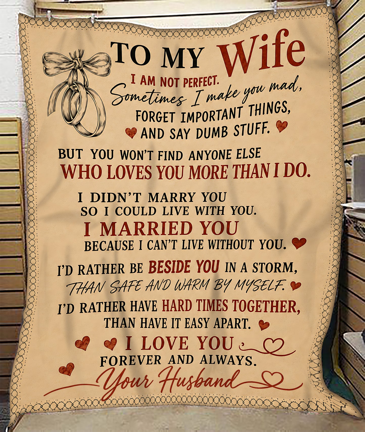 BLANKET - From Husband To Wife - I Love You Forever And Always - Meaningful Gift For Wife (SKU2608-55)