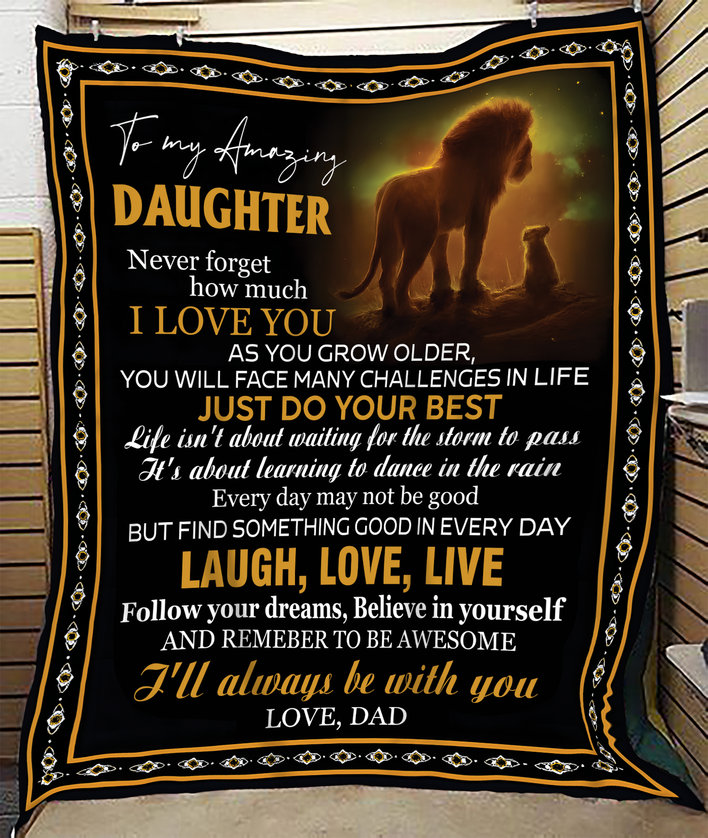 BLANKET FOR DAUGHTER – COMFORT & WARMTH GIFT FROM DAD Sherpa Fleece Quilt Blanket KATE00 (SKUB12-68)