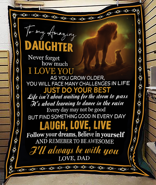 BLANKET FOR DAUGHTER – COMFORT & WARMTH GIFT FROM DAD Sherpa Fleece Quilt Blanket KATE00 (SKUB12-68)