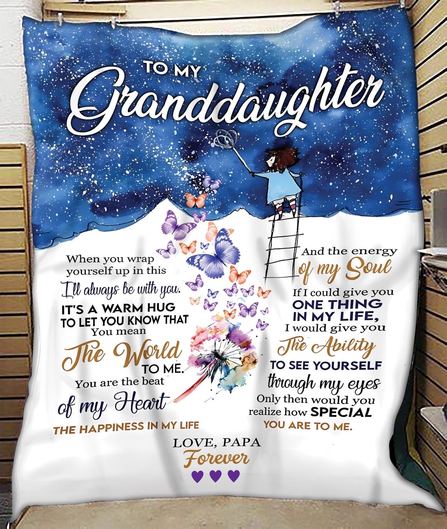 TO MY GRANDDAUGHTER - GIFT FOR GRANDDAUGHTER - Sherpa Fleece Blanket (SKUB10-82)
