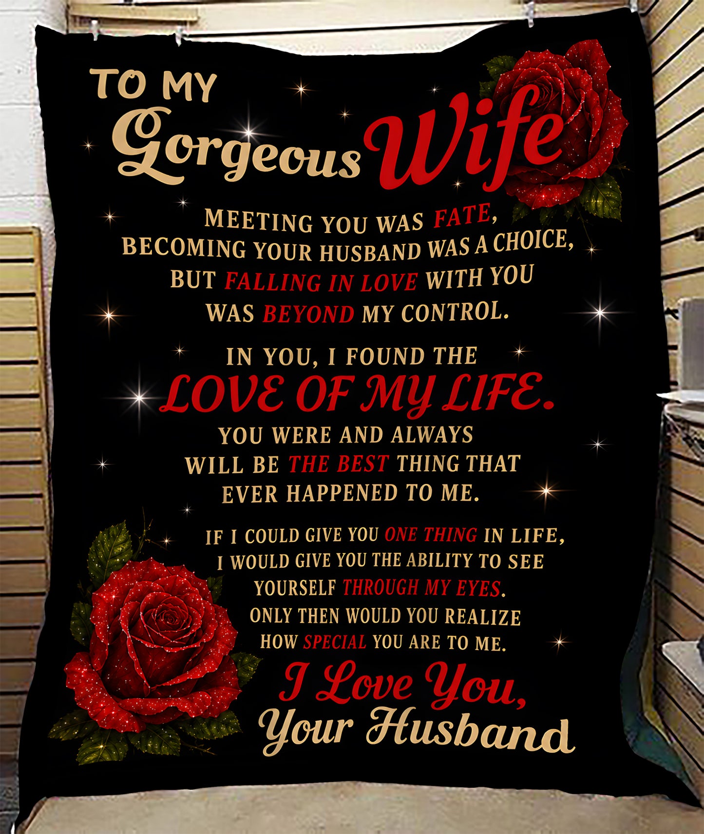 JANUARY WIFE BLANKET – To My Gorgeous Wife I Love You – Romantic Gift From Husband (SKU2605-134)