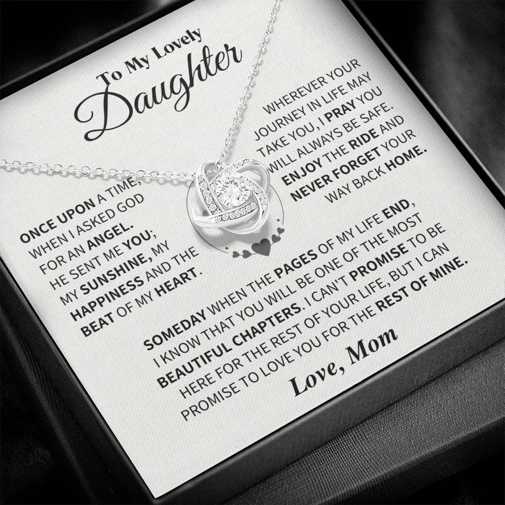 TO MY DAUGHTER FROM MOM - Premium Love Knot Necklace