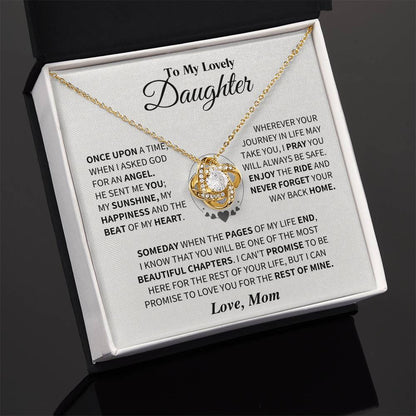 TO MY DAUGHTER FROM MOM - Premium Love Knot Necklace