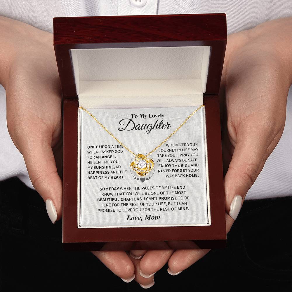 TO MY DAUGHTER FROM MOM - Premium Love Knot Necklace