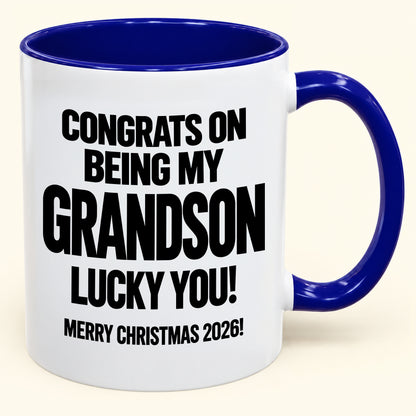 GRANDSON MUG - Congrats On Being My Grandson - Christmas Gift (SKU2610-638)