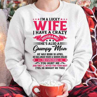 APRIL - TO MY WIFE - I'M A LUCKY WIFE - GIFT FROM HUSBAND - KATE04 (SKU10-136-04)