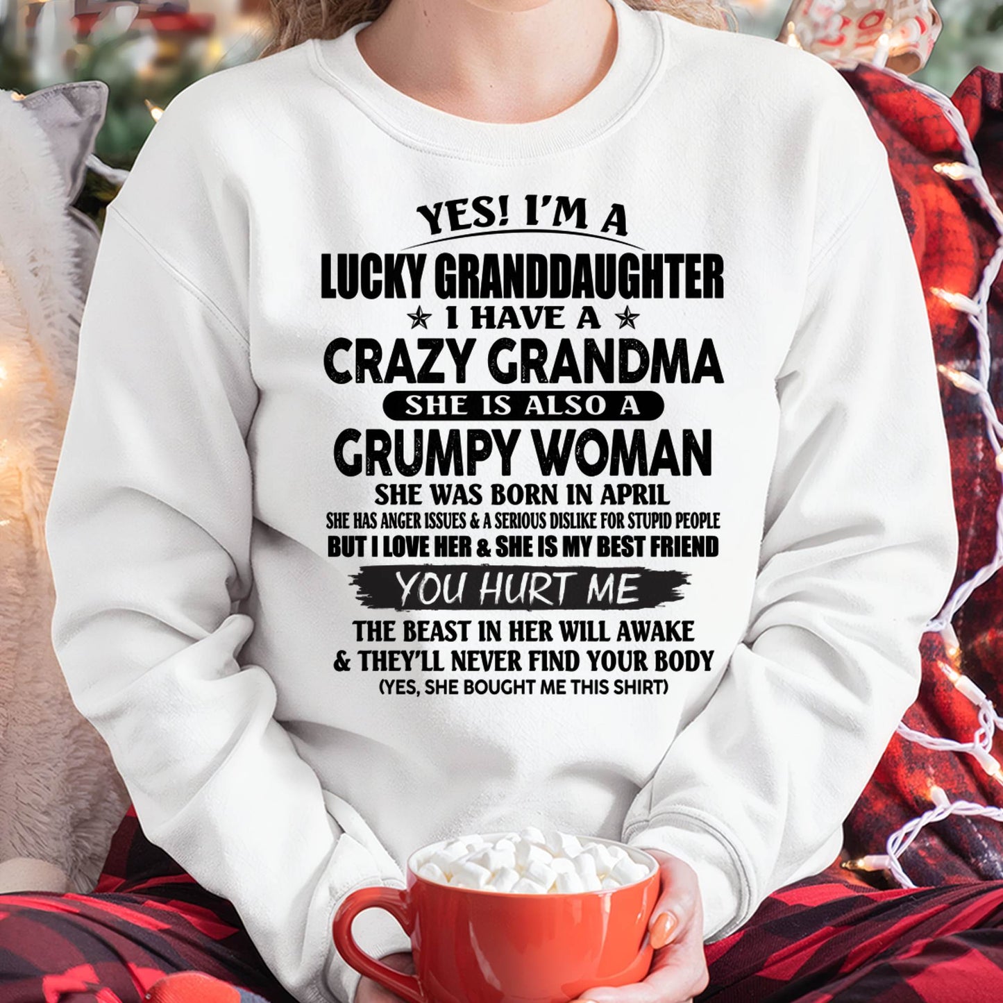 APRIL - LUCKY GRANDDAUGHTER OF CRAZY GRANDMA - PERFECT GIFT FROM GRANDMA - KATE04 (SKU12-146-04)