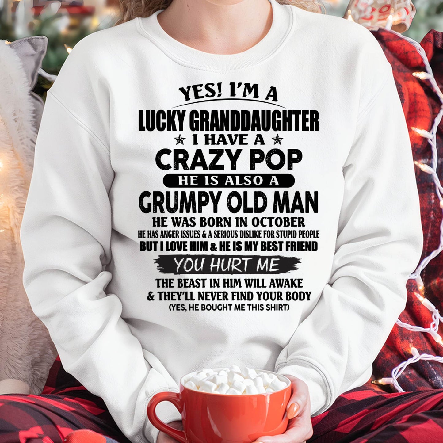 OCTOBER - LUCKY GRANDDAUGHTER OF CRAZY POP - PERFECT GIFT FOR YOUR GRANDDAUGHTER FROM POP - KATE10 (SKU12-39-10)