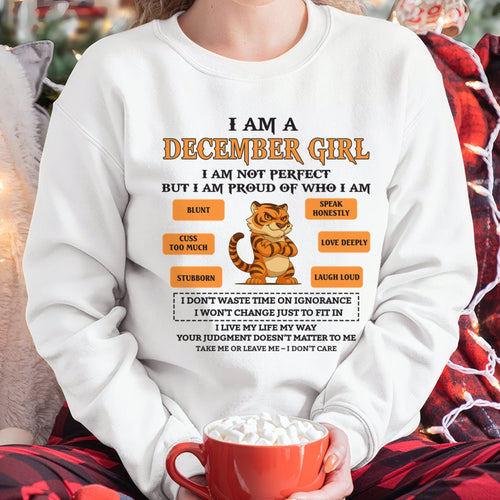 "I AM A DECEMBER GIRL" - Birthday Gift For December Girls - FMA KATE12 (SKU26T-01-62-12)