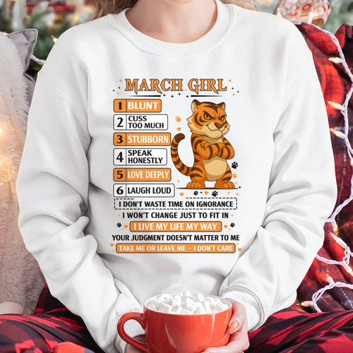 "I AM A MARCH GIRL" - Birthday Gift For March Girls - FMA KATE03 (SKU2602-219-03)