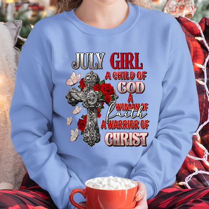 JULY – Girl Child Of God Shirt – Faith Gift for Women (SKU2604-185-07)