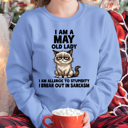 MAY – January Old Lady Sarcasm Cat Shirt – Funny Birthday Gift for Women (SKU2604-177-05)