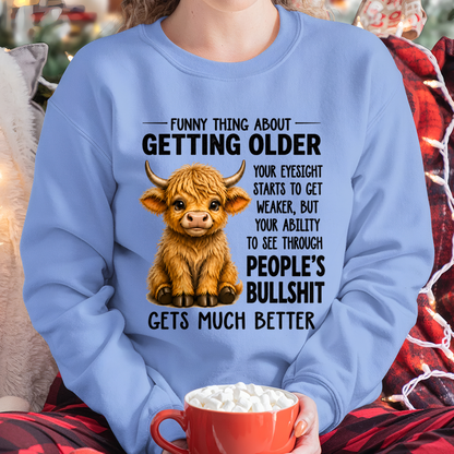 Funny Thing About Getting Older Highland Cow - Funny T-Shirt (SKU2607-249-00)
