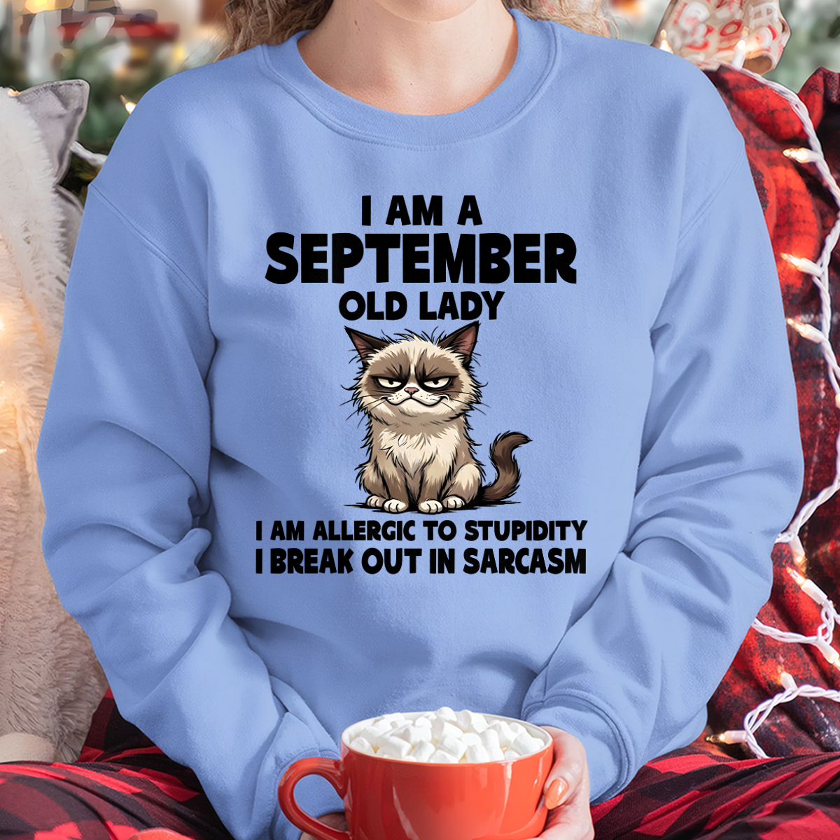 SEPTEMBER – January Old Lady Sarcasm Cat Shirt – Funny Birthday Gift for Women (SKU2604-177-09)