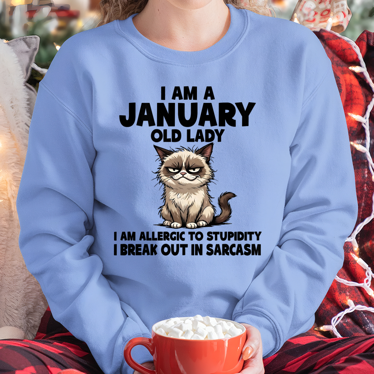 JANUARY – January Old Lady Sarcasm Cat Shirt – Funny Birthday Gift for Women (SKU2604-177-01)