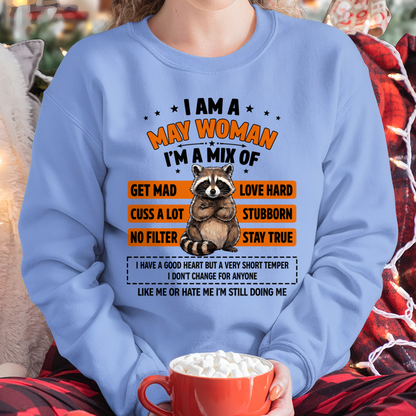 MAY WOMAN SHIRT – I’m A Mix Of Love Hard & Stubborn – No Filter Personality Tee – Birthday Gift Idea (SKU2604-303-05)