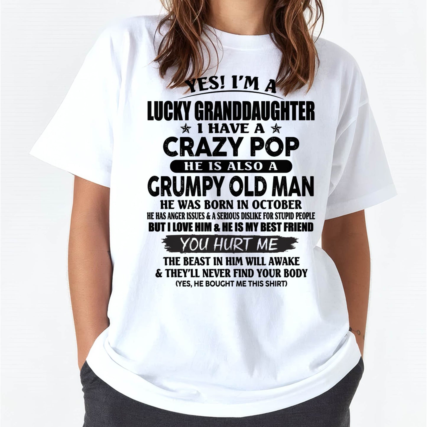 OCTOBER - LUCKY GRANDDAUGHTER OF CRAZY POP - PERFECT GIFT FOR YOUR GRANDDAUGHTER FROM POP - KATE10 (SKU12-39-10)