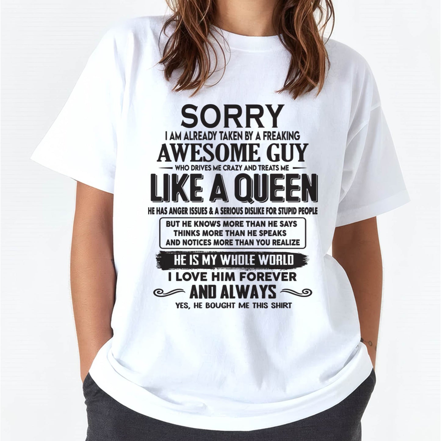 Sorry I am already taken by a freaking awesome guy - Gift for Wife From Husband - KATE00 (SKU08-25-00)