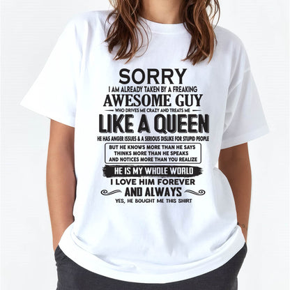 Sorry I am already taken by a freaking awesome guy - Gift for Wife From Husband - KATE00 (SKU08-25-00)