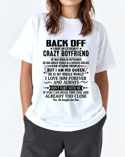 September - Back Off I Have An Extremely Crazy Boyfriend - - Gift For Wife From Husband - KATE09 (SKUT-BACKOFF-09)