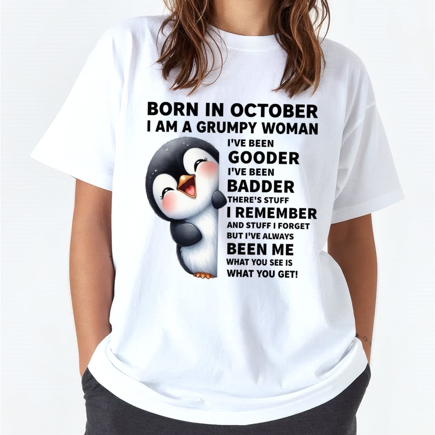 BORN IN OCTOBER I AM A GRUMPY WOMAN KATE10 FMA (SKU09-95-10)