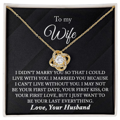 TO MY WIFE FROM HUSBAND - Premium Love Knot Necklace