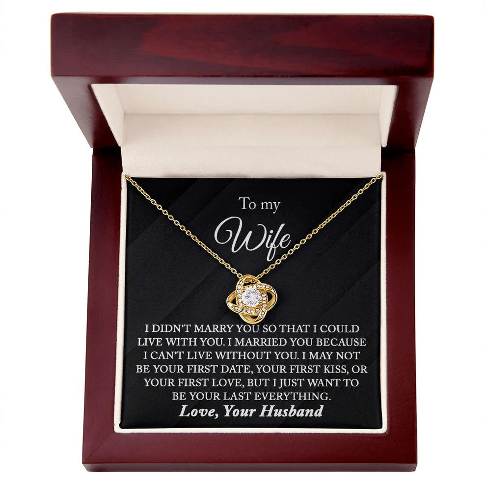TO MY WIFE FROM HUSBAND - Premium Love Knot Necklace