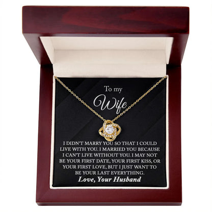 TO MY WIFE FROM HUSBAND - Premium Love Knot Necklace