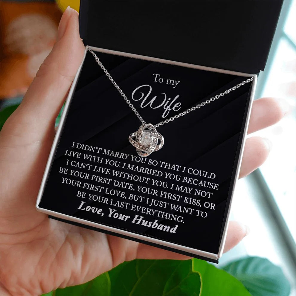 TO MY WIFE FROM HUSBAND - Premium Love Knot Necklace