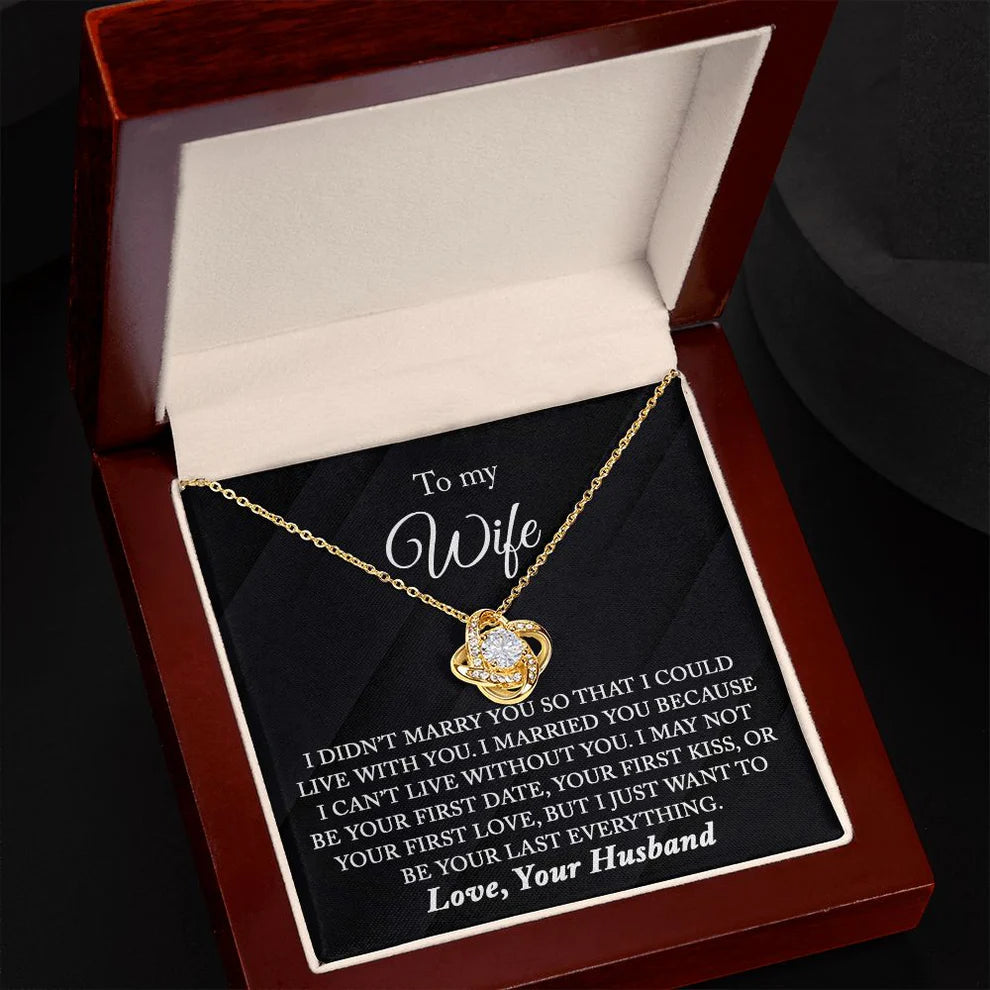 TO MY WIFE FROM HUSBAND - Premium Love Knot Necklace