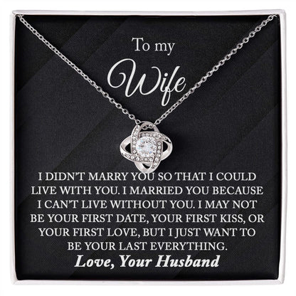 TO MY WIFE FROM HUSBAND - Premium Love Knot Necklace