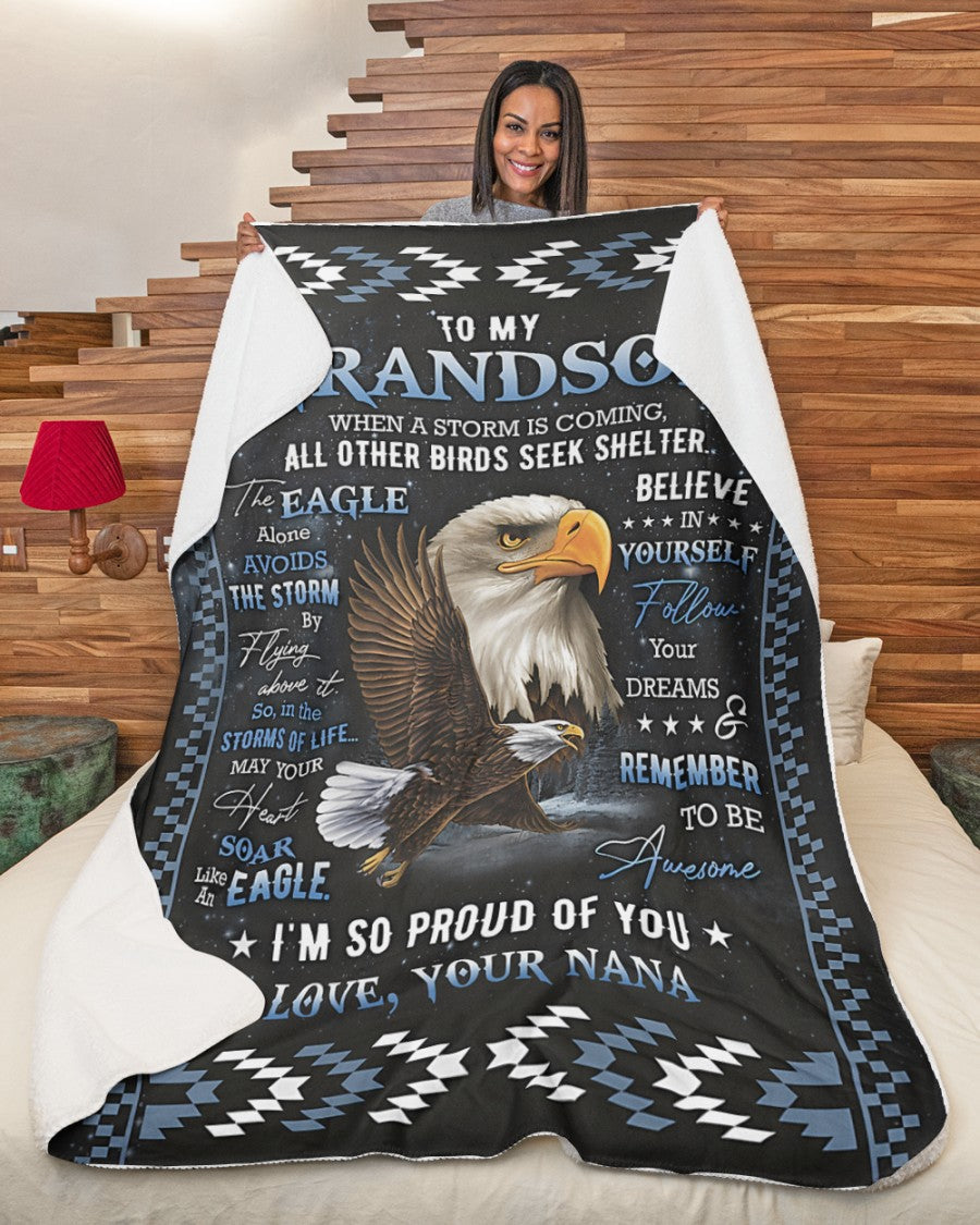 Special Gift For Your Grandson Blanket - From NANA