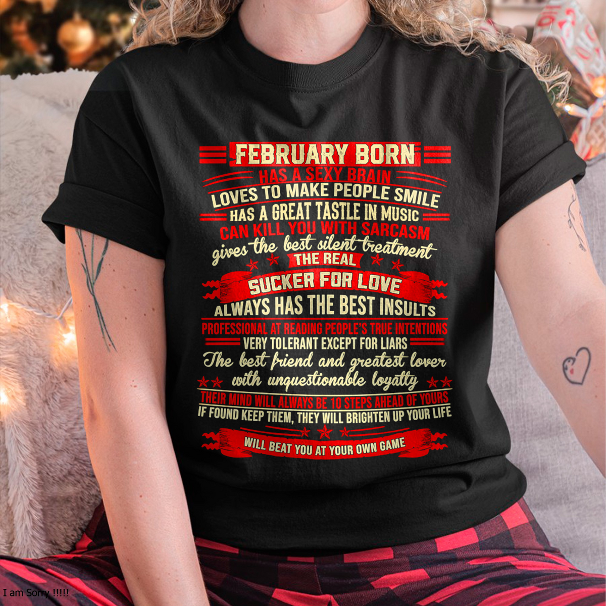 FEBRUARY - Sexy Brain, Sarcastic & Sucker For Love - Gift For Women - KATE02 (SKU2609-319-02)