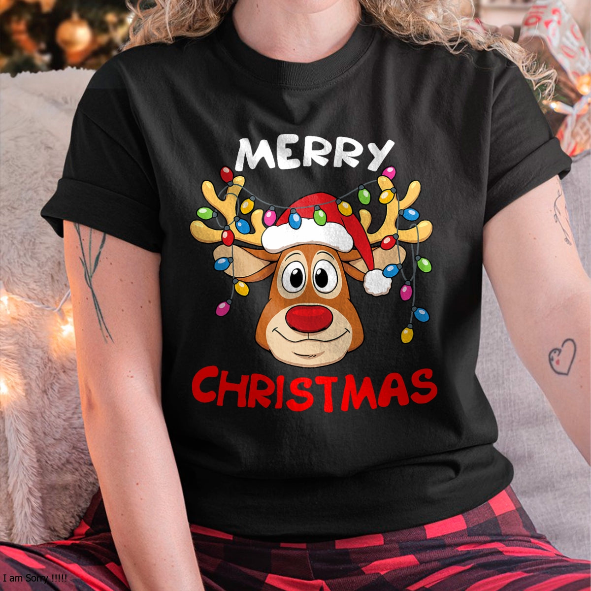 Merry Christmas Reindeer Xmas Family Men Women T-Shirt - Christmas Unisex T-Shirt/Hoodie/Sweatshirt - HNDS00