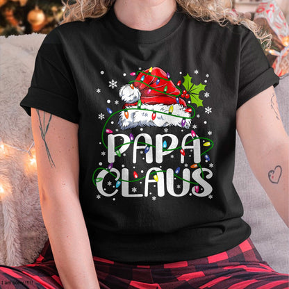 Papa Claus Christmas Lights Pajama Family Matching T-Shirt - Christmas Unisex T-Shirt/Hoodie/Sweatshirt - HNDS00