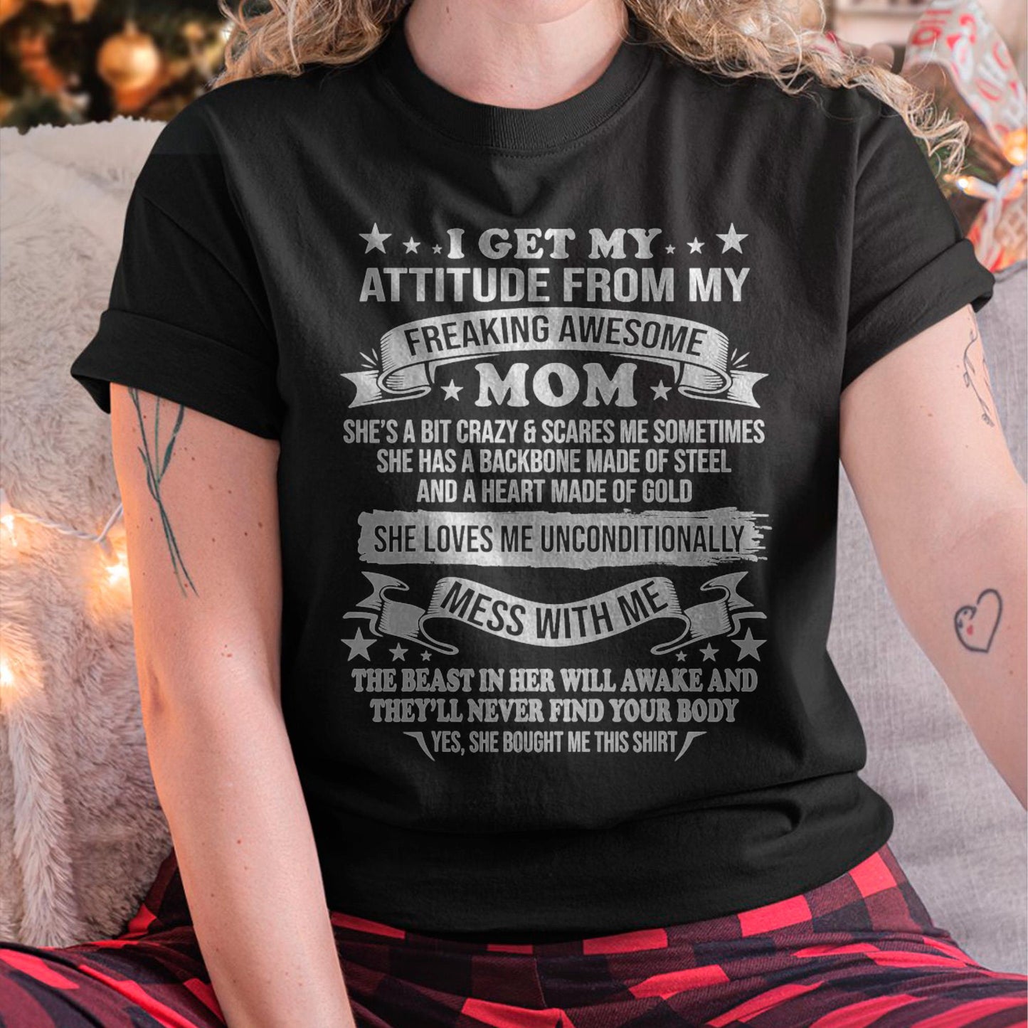 I Get My Attitude From My Freaking Awesome Mom - Gift for Daughter From Mom - KATE00 (SKUT-2807MD)