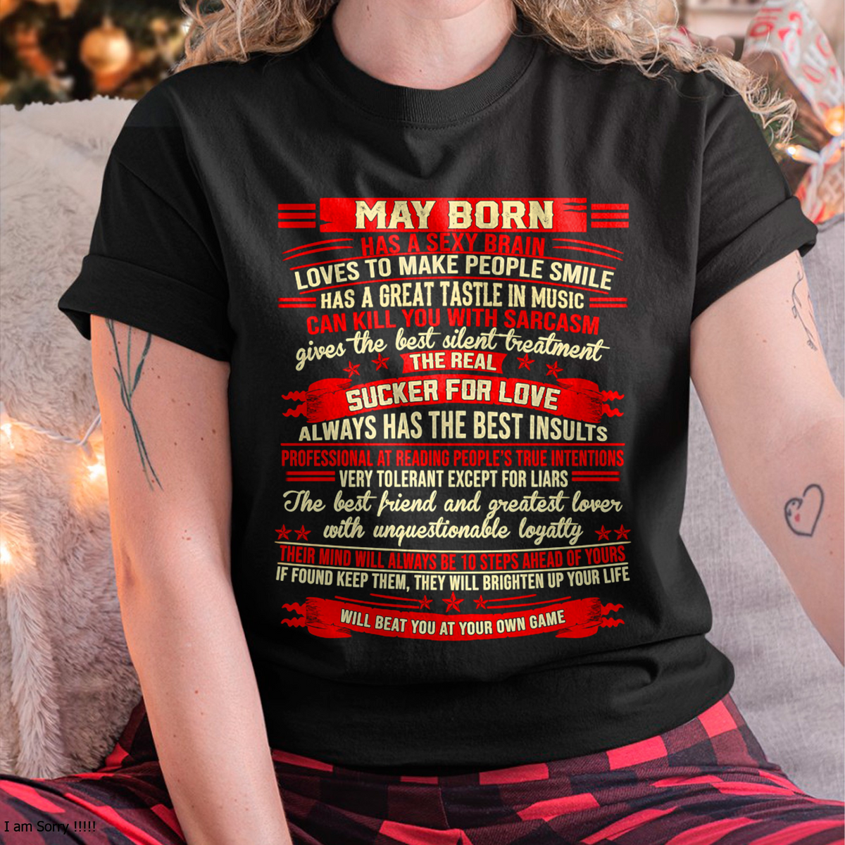 MAY - Sexy Brain, Sarcastic & Sucker For Love - Gift For Women - KATE05 (SKU2609-319-05)