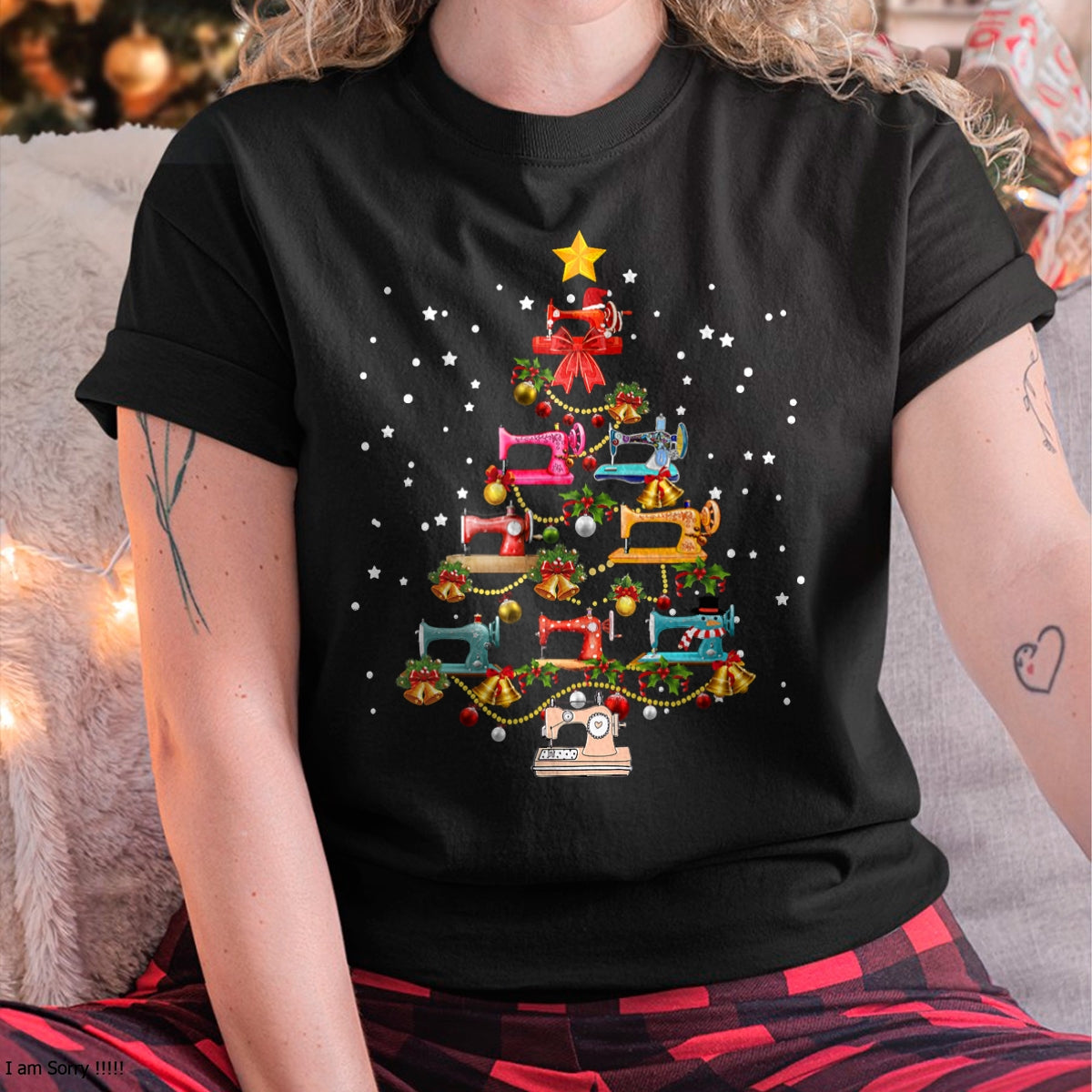 Funny Sewing Machine Christmas Tree Christmas Ornament Women T-Shirt - Christmas Unisex T-Shirt/Hoodie/Sweatshirt - HNDS00