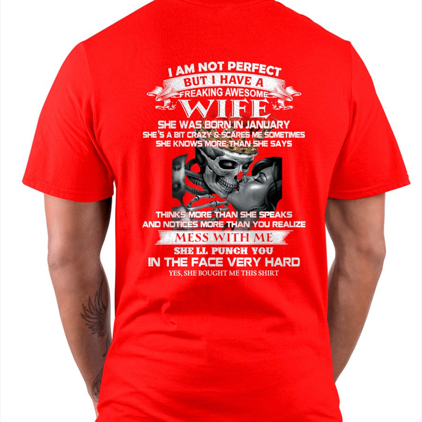 January - I Am Not Perfect But I Have A Freaking Awesome Wife - Gift For Husband From Wife - KATE01 (SKU06-34-01)