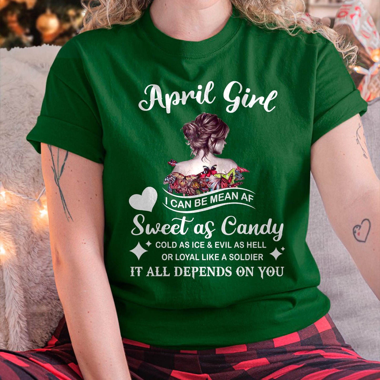 April Girl T-Shirt – Sweet As Candy, Cold As Ice - Birthday Gift for Women - KATE04 (SKU26T-01-38-04)