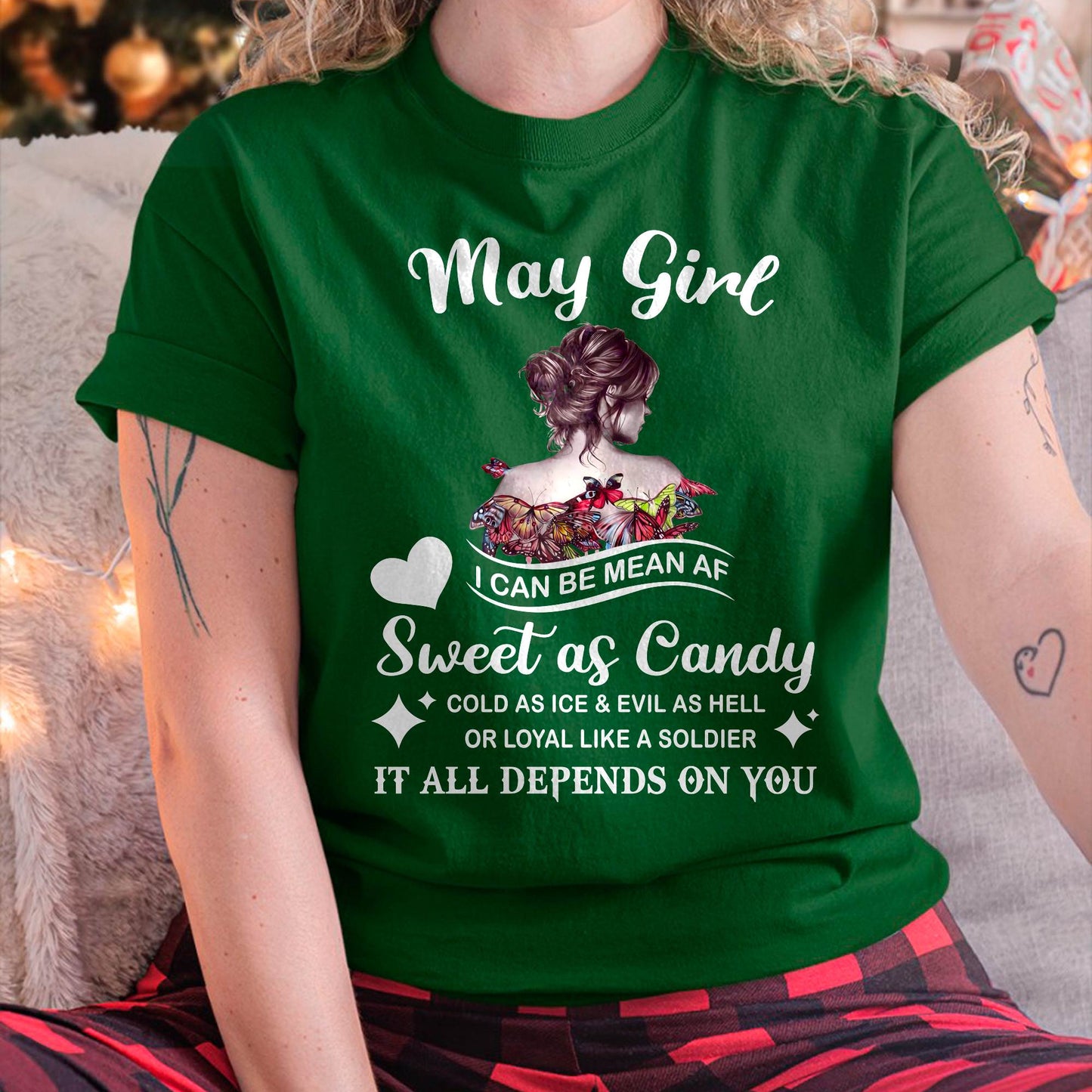 May Girl T-Shirt – Sweet As Candy, Cold As Ice - Birthday Gift for Women - KATE05 (SKU26T-01-38-05)