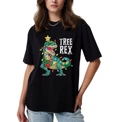 Most Wonderful Christmas Co Dinosaur Christmas Tree Rex Pajamas Men Boys Xmas Lights T-Shirt - Christmas Unisex T-Shirt/Hoodie/Sweatshirt - HNDS00