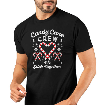 Christmas Candy Cane Heart Holiday Family Matching Pajama PJ T-Shirt - Christmas Unisex T-Shirt/Hoodie/Sweatshirt - HNDS00