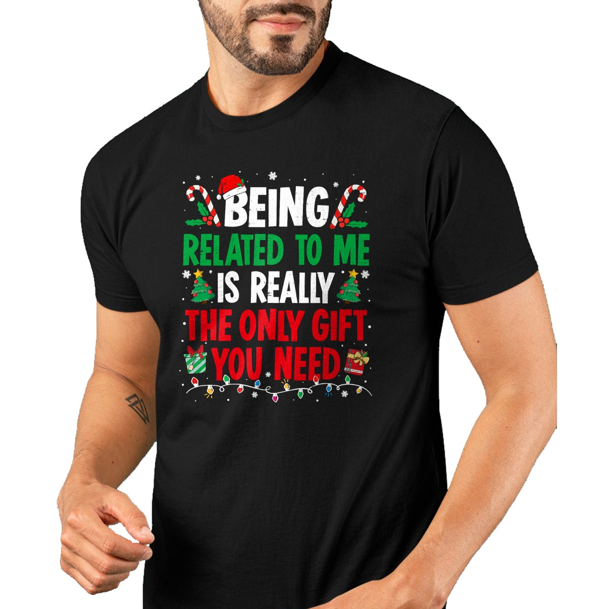 Being Related To Me Funny Christmas Family Xmas Pajamas T-Shirt  - Christmas Unisex T-Shirt/Hoodie/Sweatshirt - HNDS00