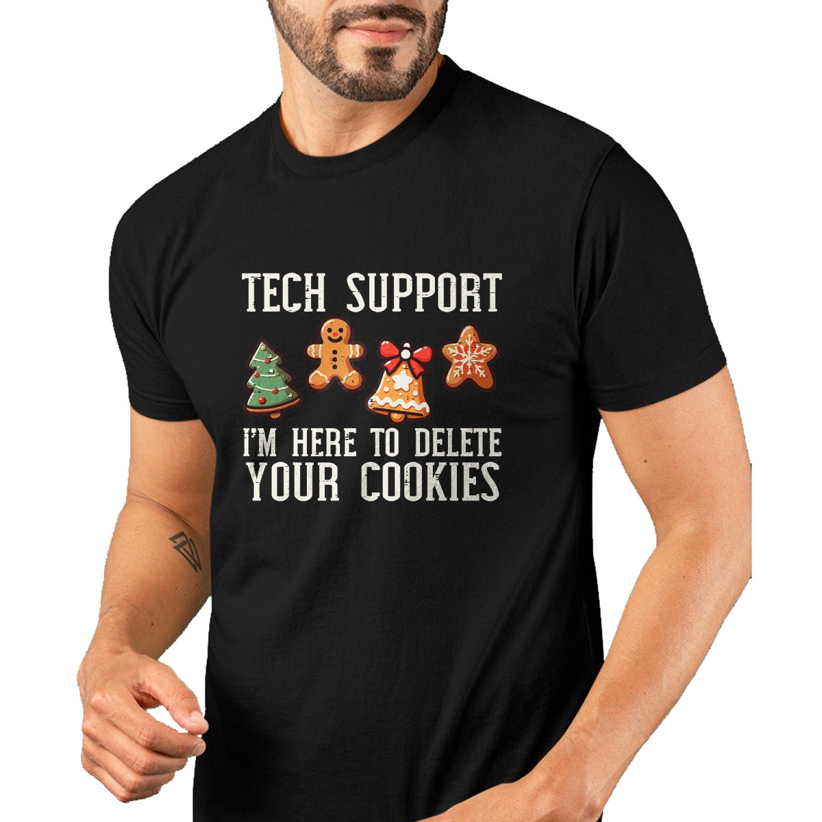 Christmas Tech Support Here To Delete Cookies Xmas Men Women T-Shirt - Christmas Unisex T-Shirt/Hoodie/Sweatshirt - HNDS00