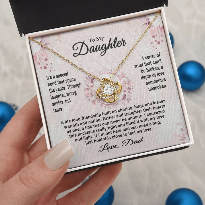 TO MY DAUGHTER FROM DAD - Premium Love Knot Necklace